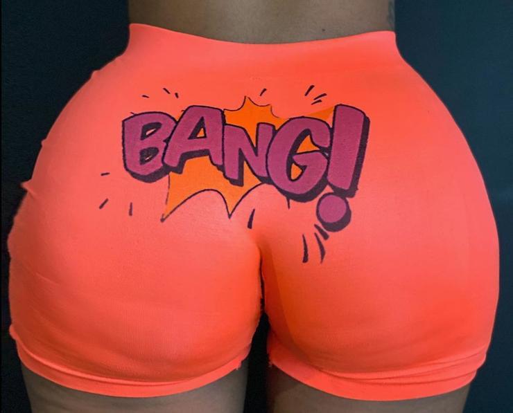 Digital print track shorts