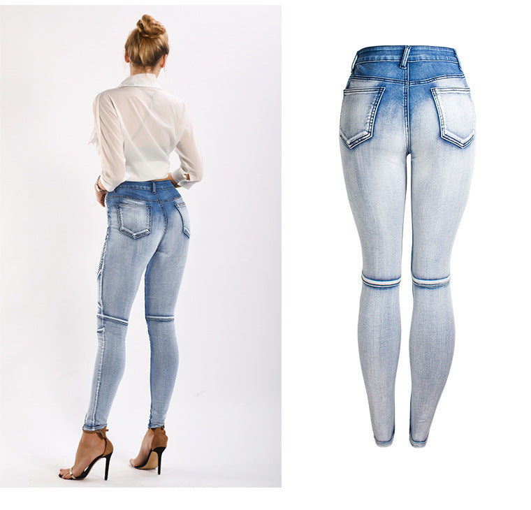 Stretch thin women's denim pencil pants