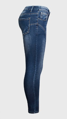 Mid-rise elastic split-leg hem