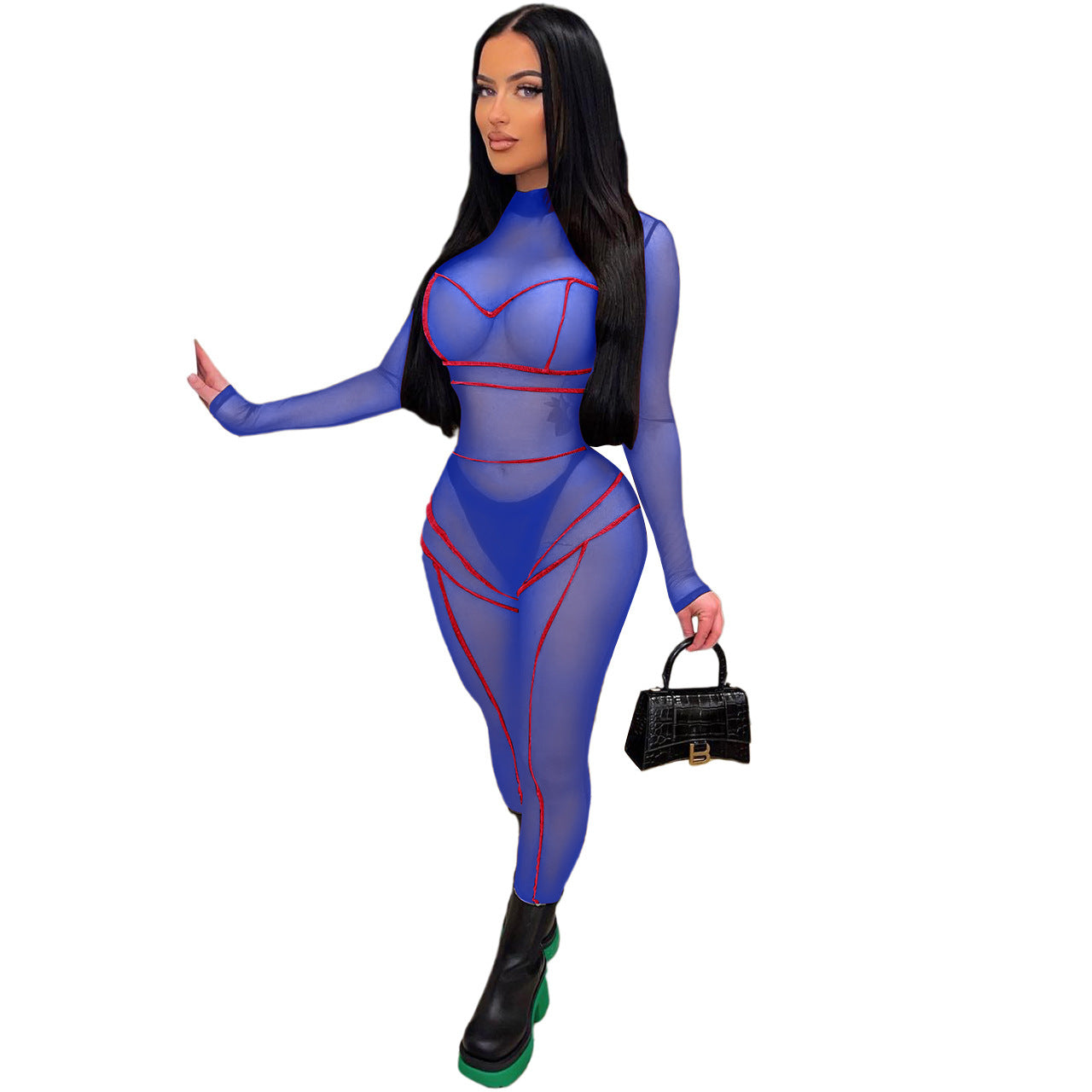 Nightclub See-through Mesh Jumpsuit