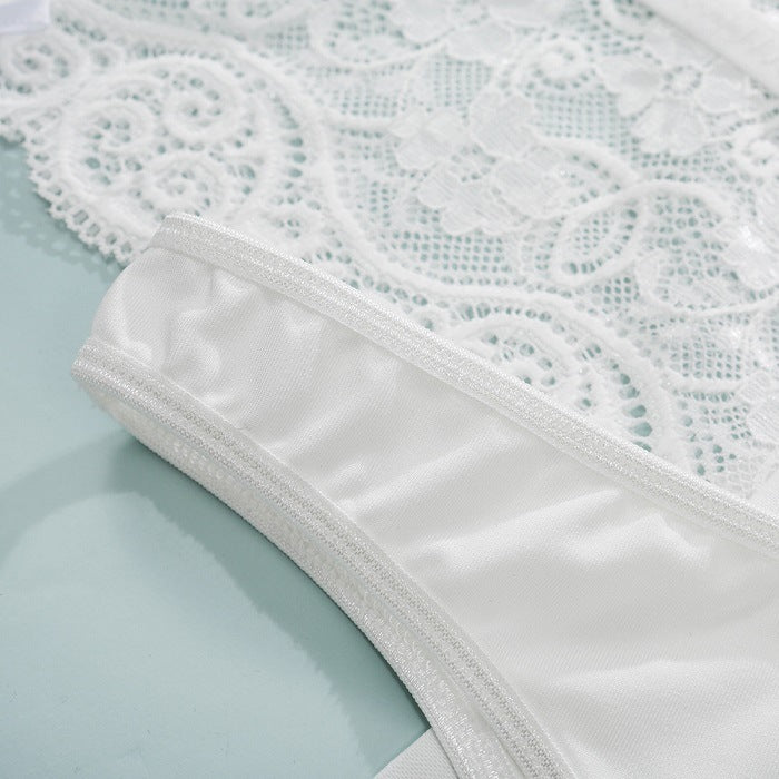 Solid Color Thin Bra With Belt Briefs