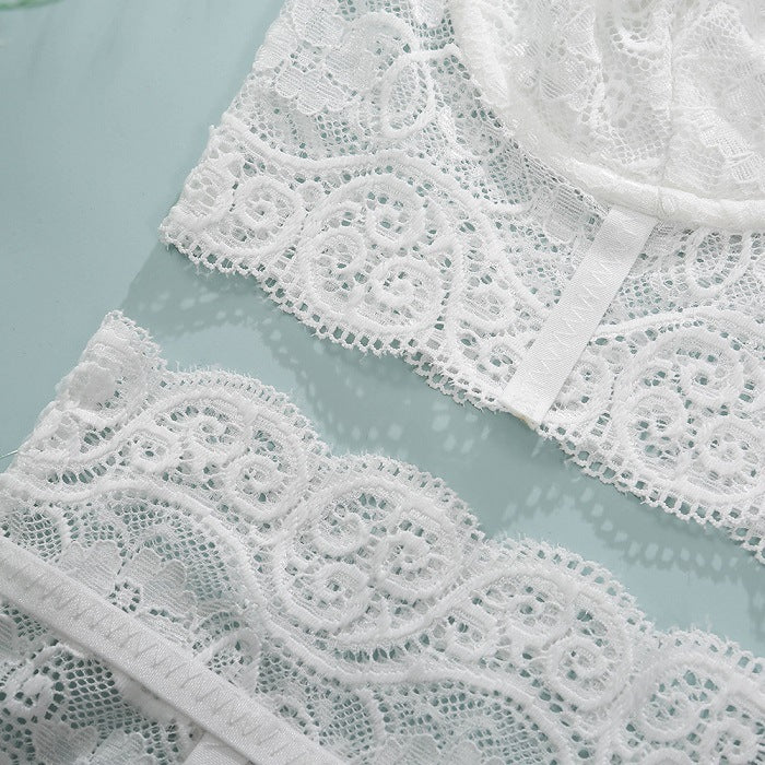 Solid Color Thin Bra With Belt Briefs