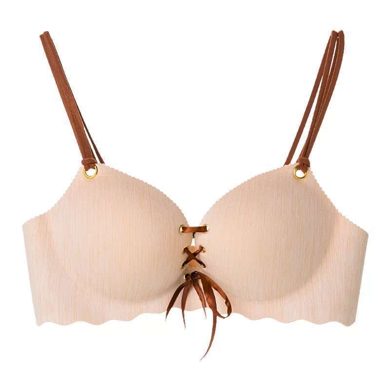 Lace-up Underwear Gathered Bra Small Bra Thick Beautiful Back