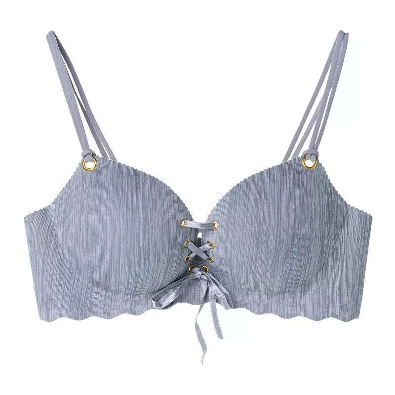 Lace-up Underwear Gathered Bra Small Bra Thick Beautiful Back