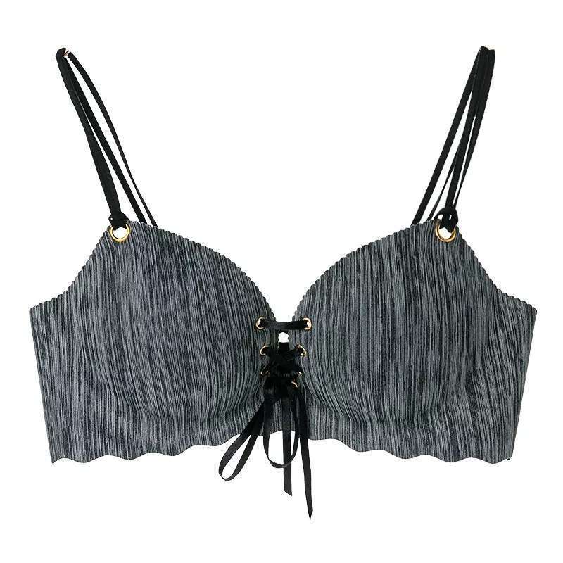Lace-up Underwear Gathered Bra Small Bra Thick Beautiful Back