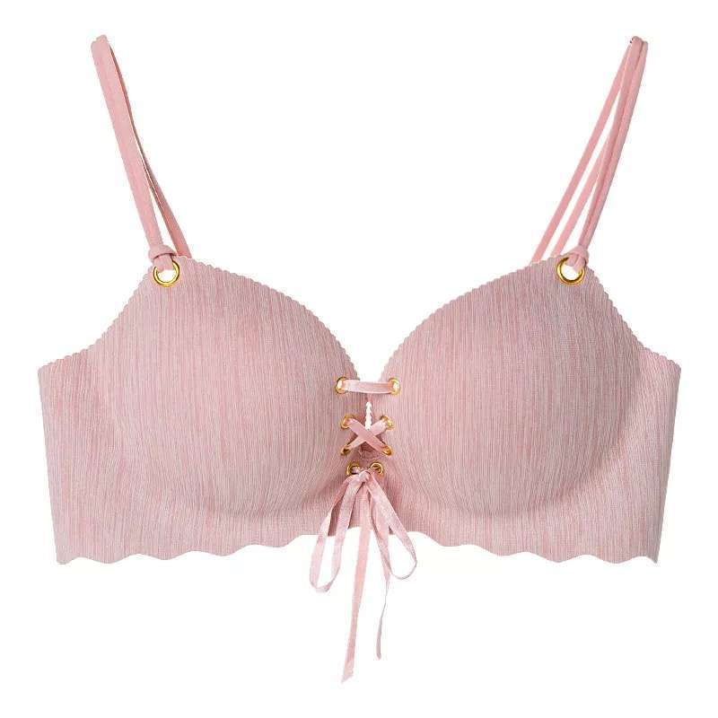 Lace-up Underwear Gathered Bra Small Bra Thick Beautiful Back
