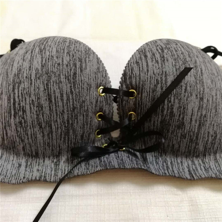 Lace-up Underwear Gathered Bra Small Bra Thick Beautiful Back
