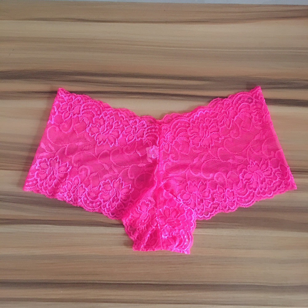 Women's Plus Size Sexy Lace Boxer Briefs