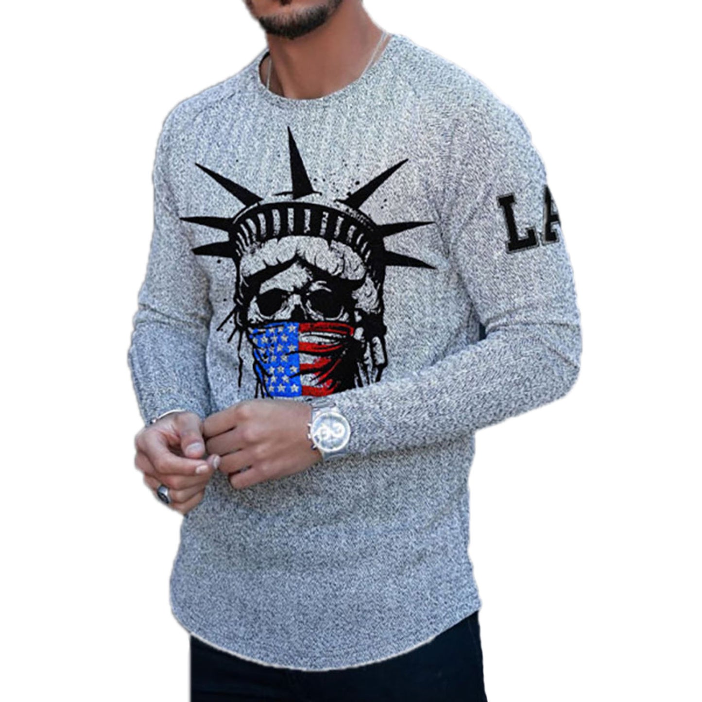 3D Printed Men's Street Long Sleeve Sports T-Shirt Top