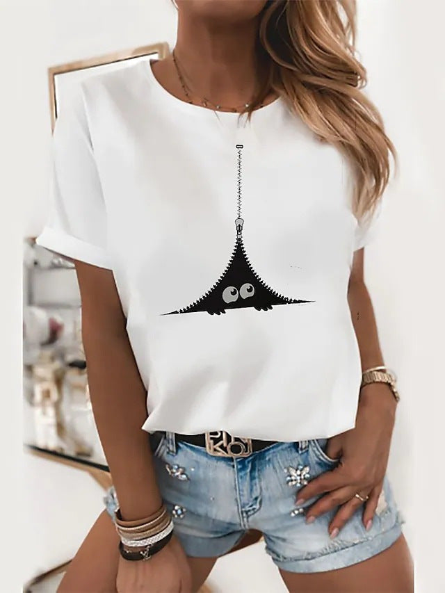 European And American Digital 3D Printing Women's Street T-shirt