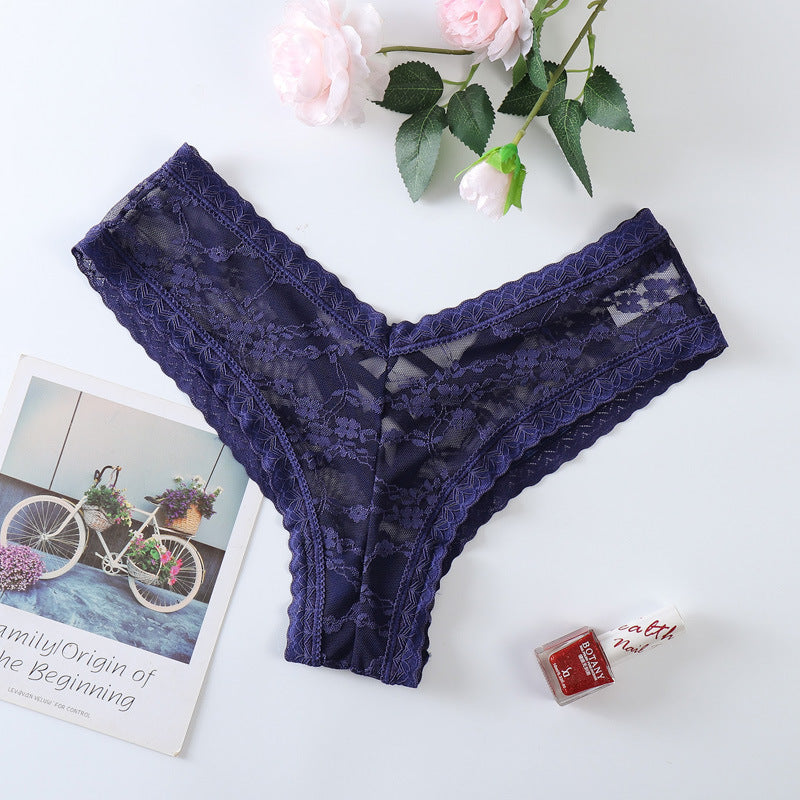 Lace Underwear Cotton Crotch Hollow Women's