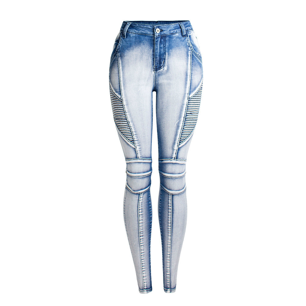 Stretch thin women's denim pencil pants