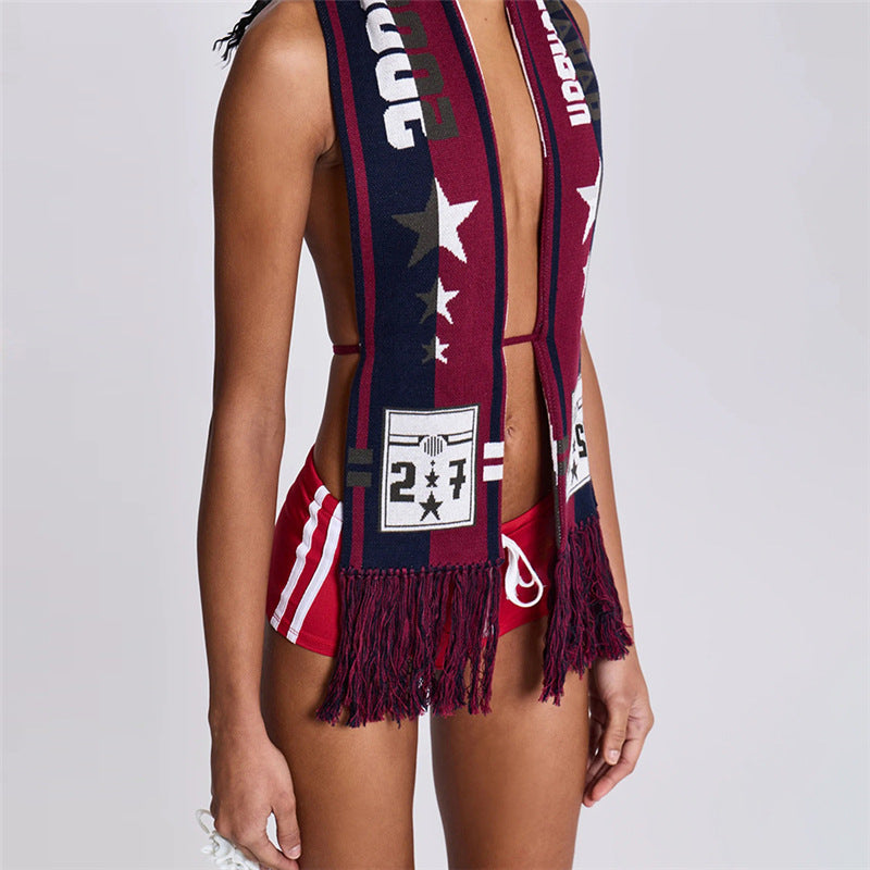 Printed Street Women's Knitted Halter Top