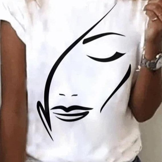 3D Print Women's Street Short-sleeved Sports T-shirt Top