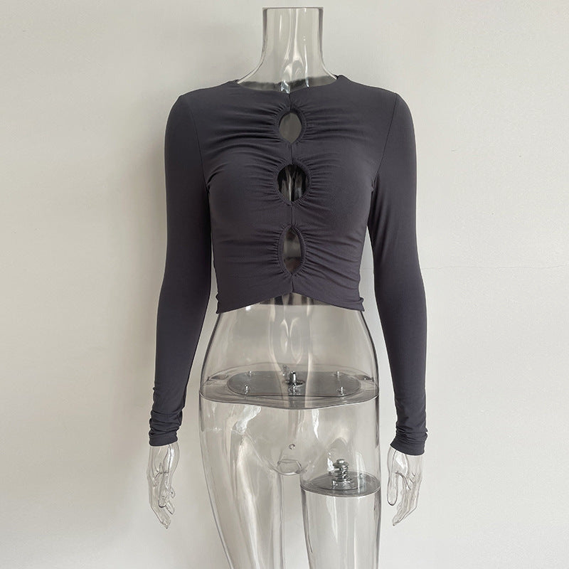 Short Skinny Long Sleeve Versatile Stretch Fit Top