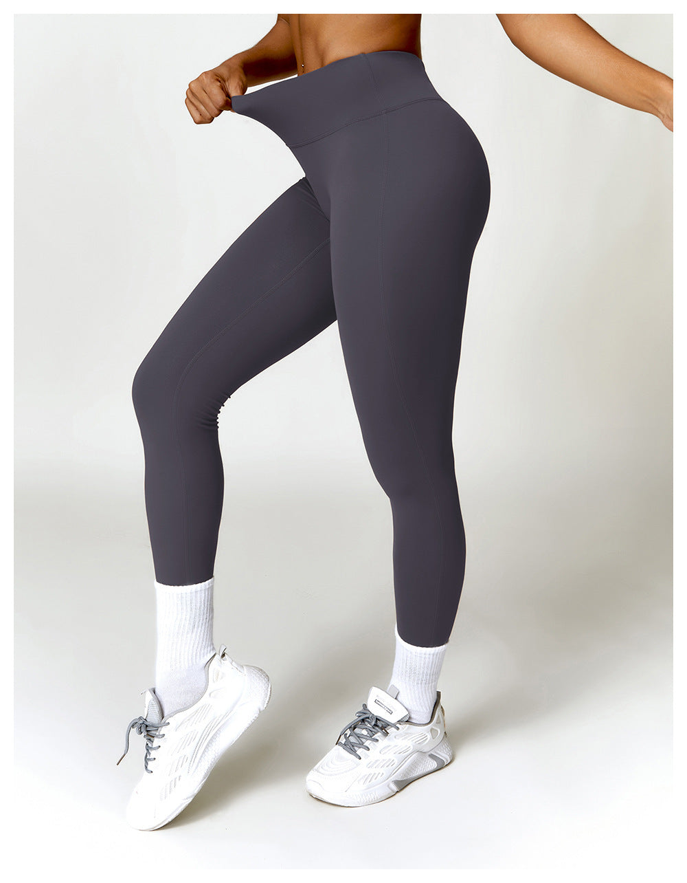 Belly Contracting Hip Lifting Brushed High Waist Yoga Pants