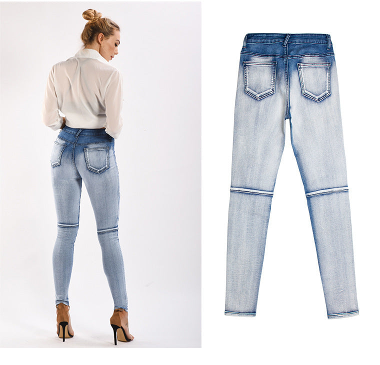 Stretch thin women's denim pencil pants