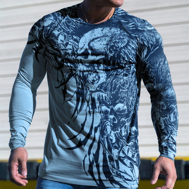 3D Printed Men's Street Long Sleeve Sports T-Shirt Top