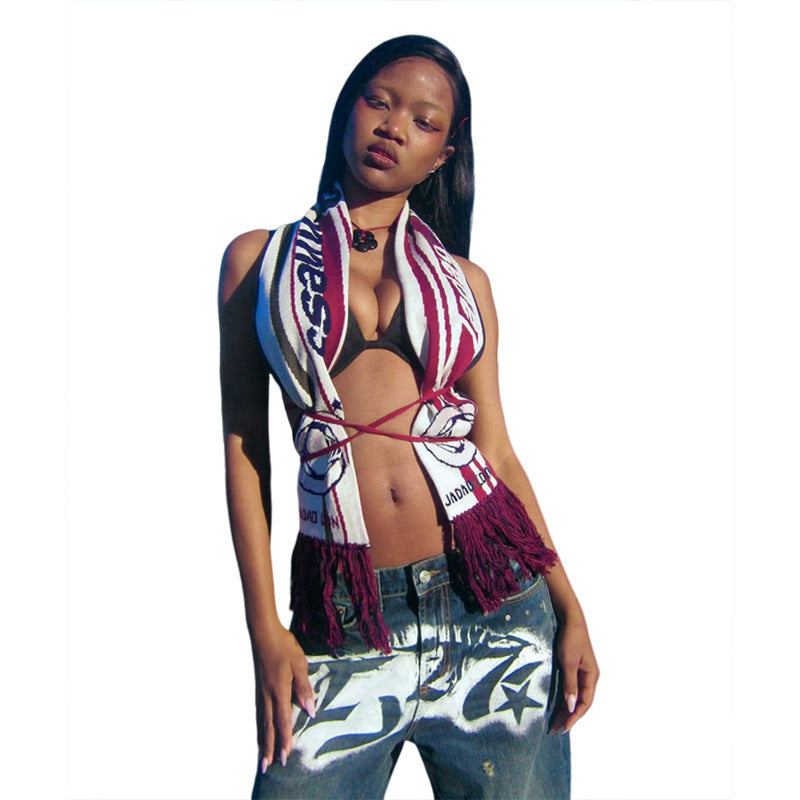 Printed Street Women's Knitted Halter Top
