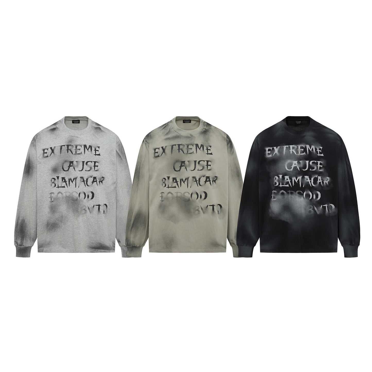 Retro Washed Distressed Fuzzy Letter Crew Neck Sweater For Men And Women