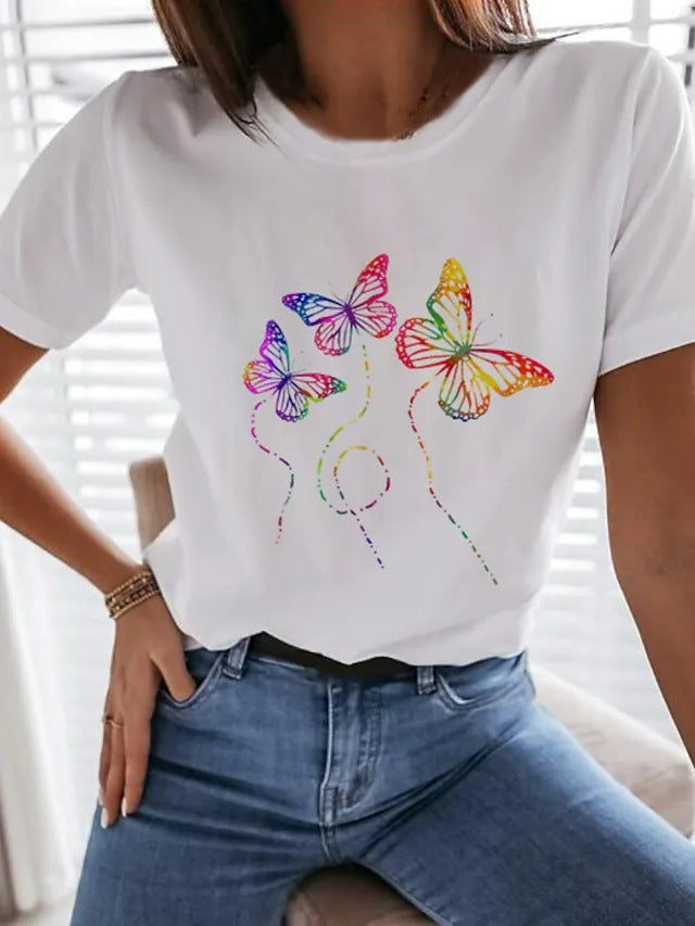 European And American Digital 3D Printing Women's Street T-shirt