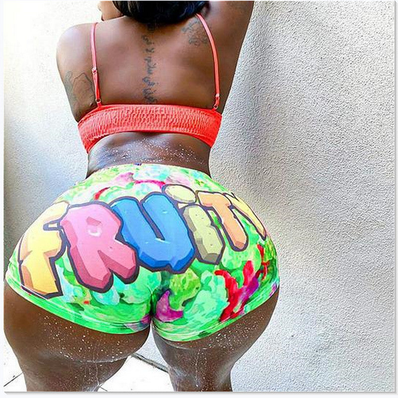 Digital print track shorts