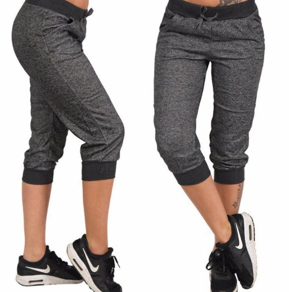Women's Loose Casual Sports Pants Solid Color Thin Cropped Pants