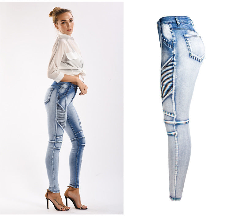 Stretch thin women's denim pencil pants