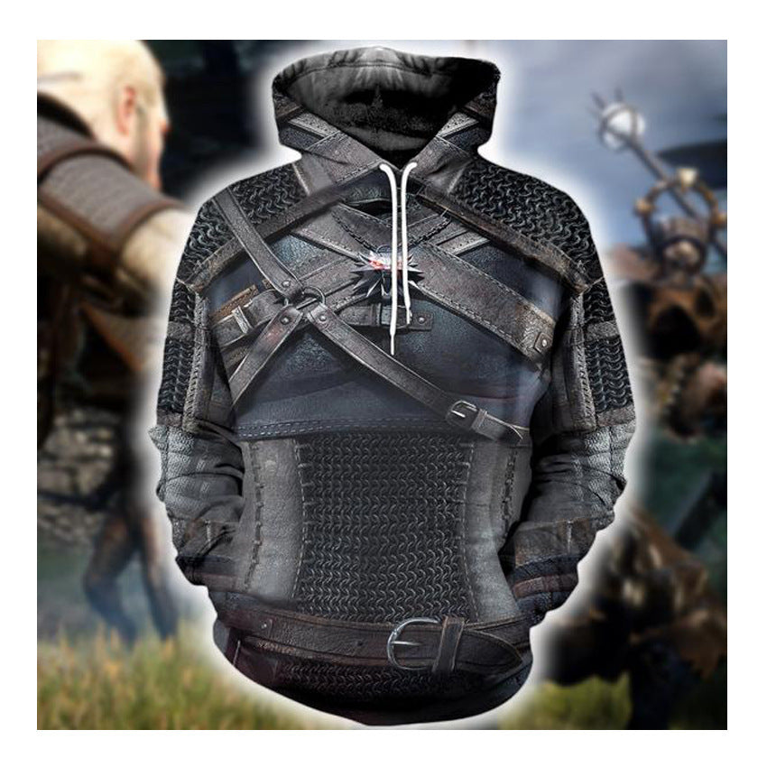 3D Printing Men's Hoodie Plus Size Casual Zip Coat