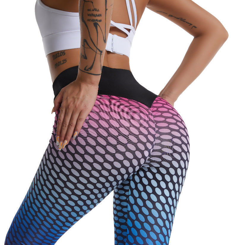 Women Leggings Fitness High Waist Push Up Tie Dye Spandex Seamless Femme Leggings Skinny Bubble Hip-lifting