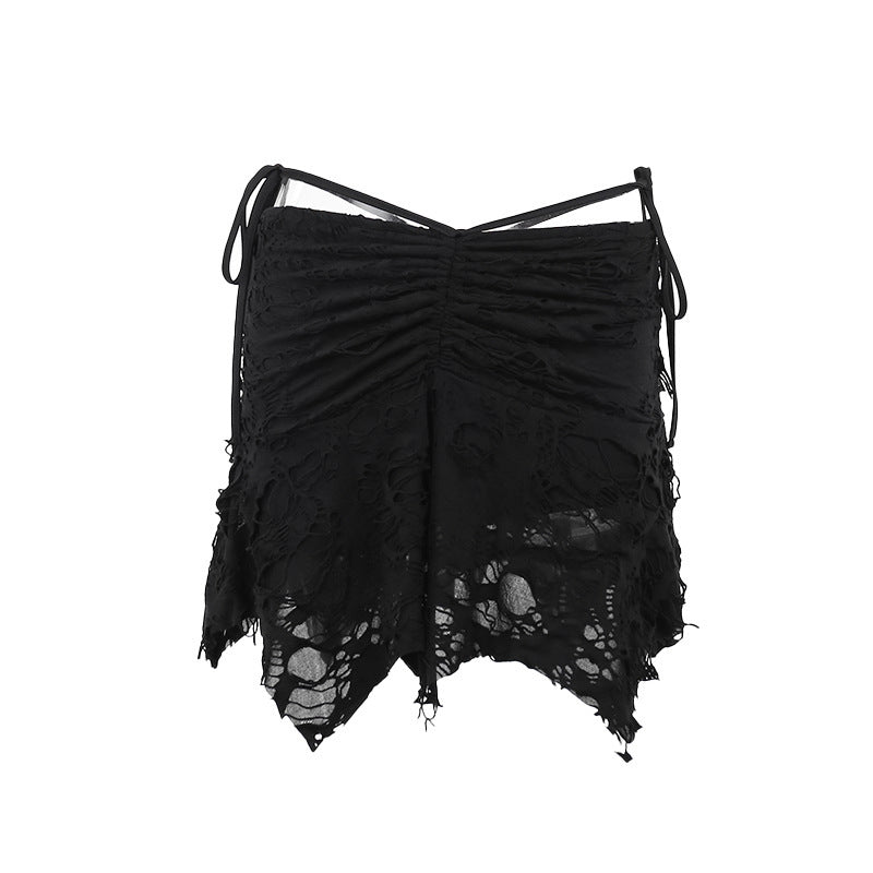 All-match Irregular Skirt Women With Holes