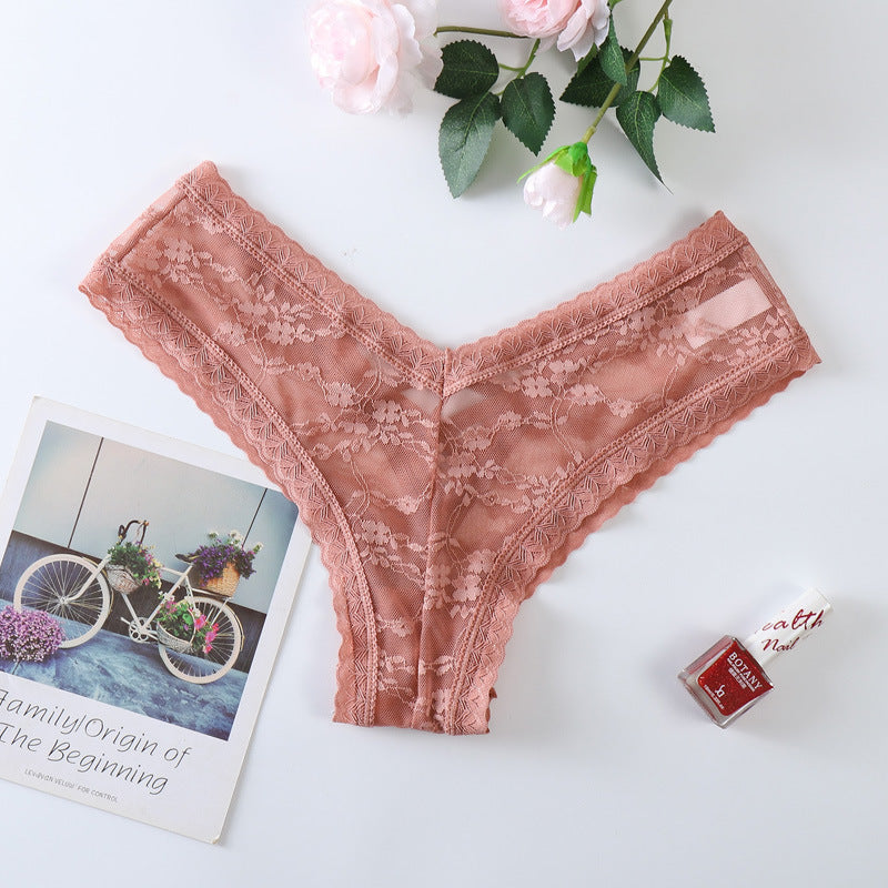 Lace Underwear Cotton Crotch Hollow Women's