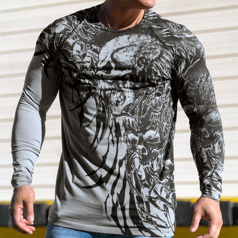 3D Printed Men's Street Long Sleeve Sports T-Shirt Top