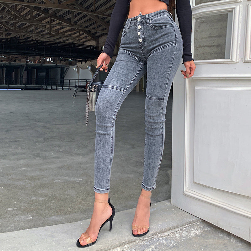 Spring / Summer New Jeans Women's High Waist Stretch Hip