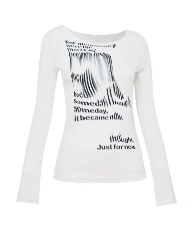 Slimming Spice Girl Long-sleeved Off-the-shoulder All-match Top