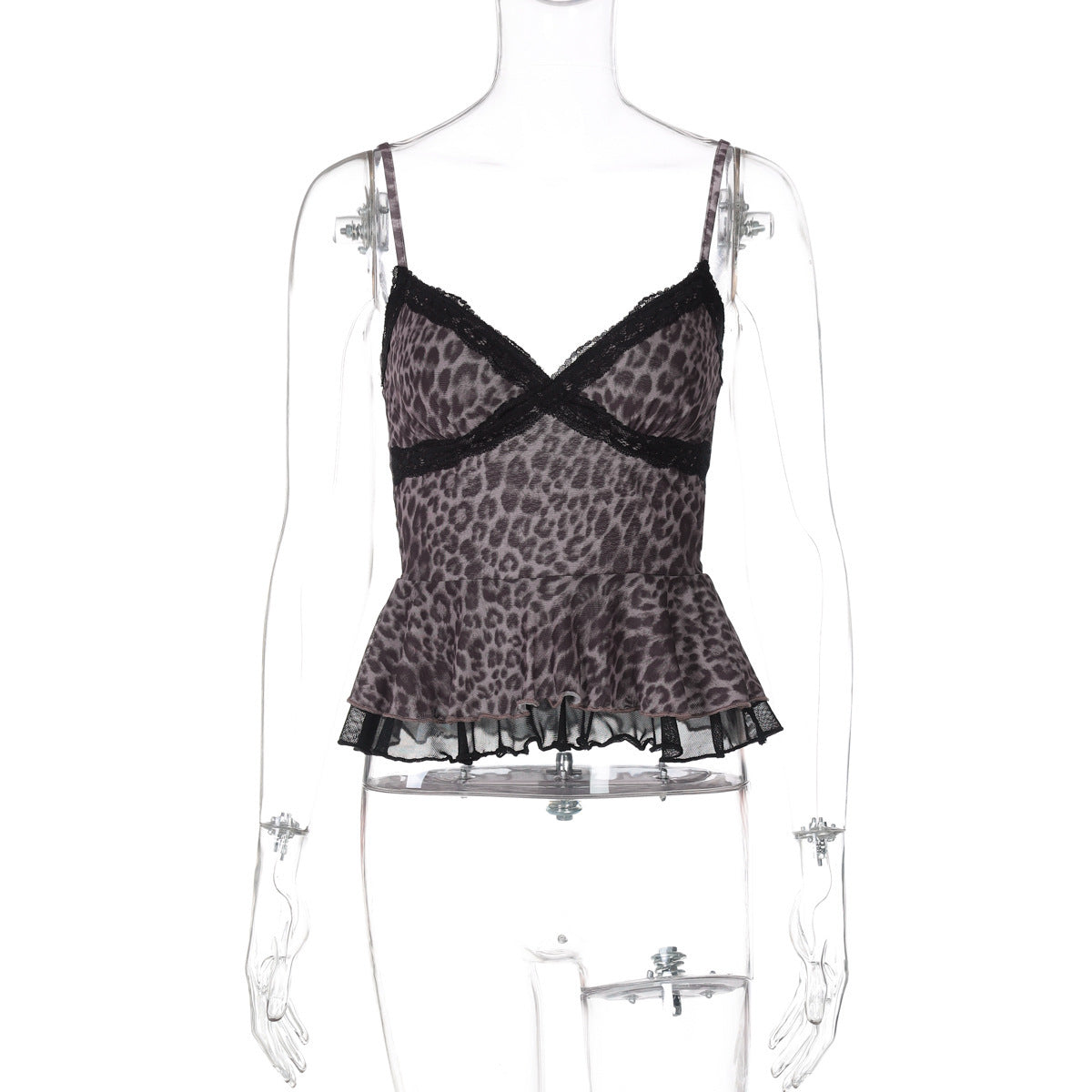 Women's Fashion V-neck Lace Printed Vest