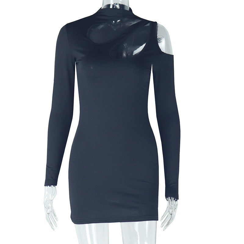 Women's Fashion Slim Fit Hollow Out Shoulder-baring Dress