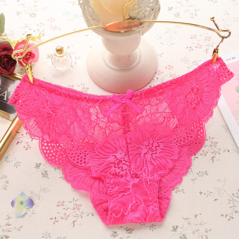 Women's Underwear Cotton Crotch Low Waist Ultra-thin Transparent Lace