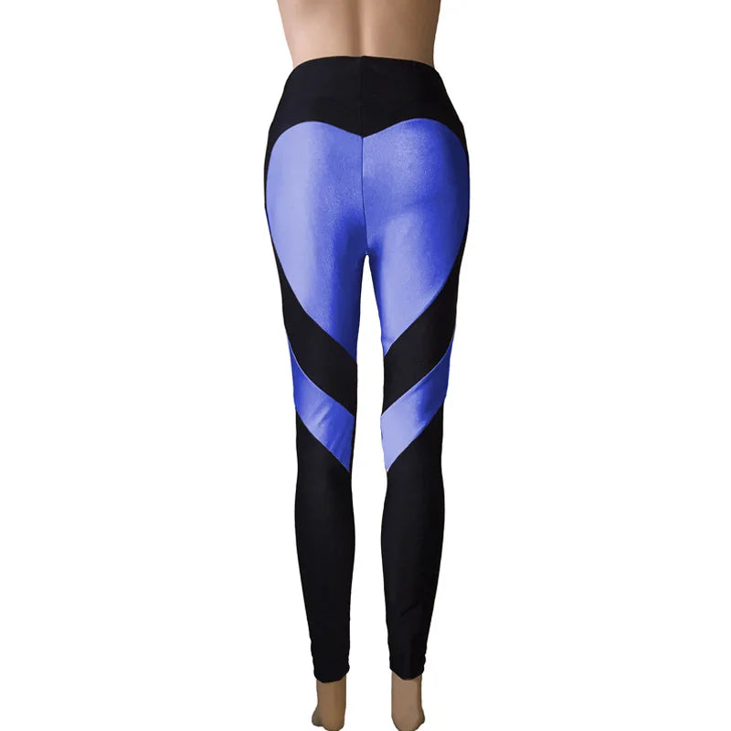 Women Red Heart Printed Leggings Fashion Polyester Ankle-Length Pants High Waist Push Up Sportwear Female Leggings