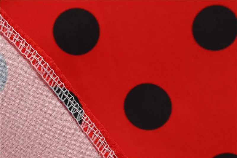 Women Retro Summer Dresses 50s 60s Sleeveless V-neck Polka Dot Bow Ball Grown Party Sundress Robe Vestidos