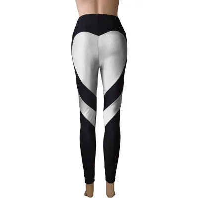 Women Red Heart Printed Leggings Fashion Polyester Ankle-Length Pants High Waist Push Up Sportwear Female Leggings
