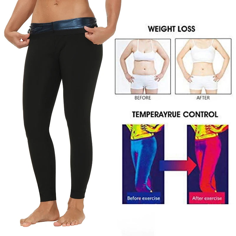 Women Thermal Leggings Workout Sauna Pants Body Shaper Sweat Shapewear Weight Loss Slimming Leggins Waist Trainer Thigh Trimmer