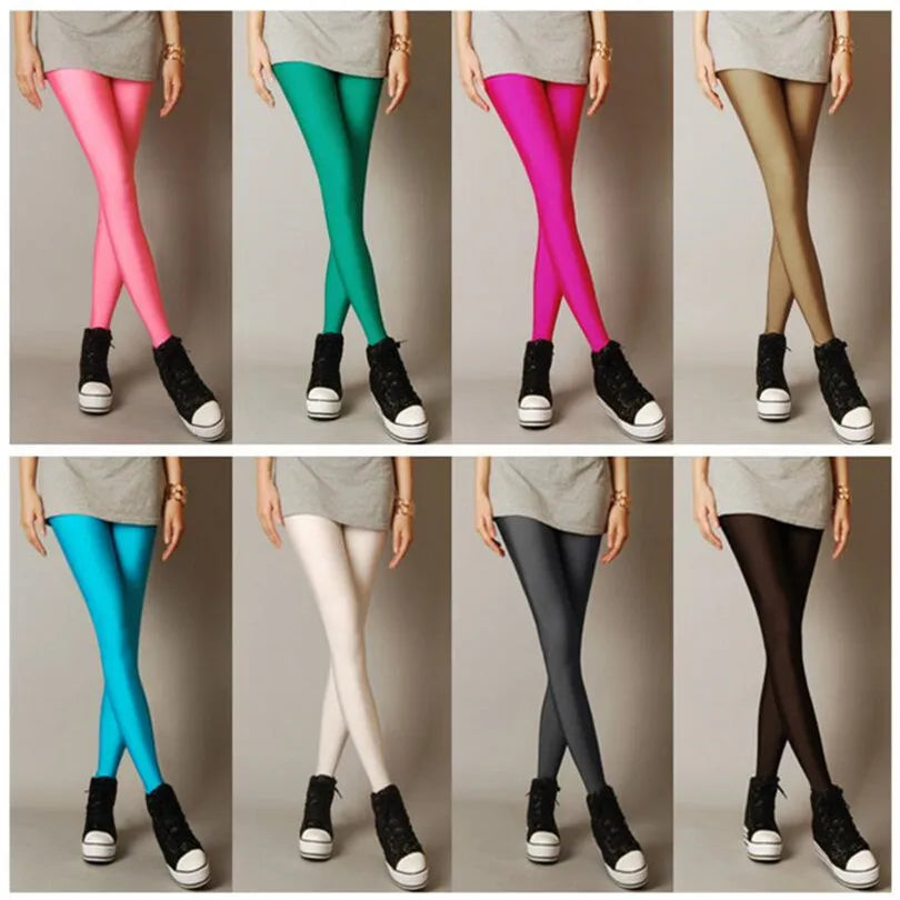 2021 New Spring Solid Candy Neon Leggings for Women High Stretched Female Legging Pants Girls Clothing Leggins Fashion
