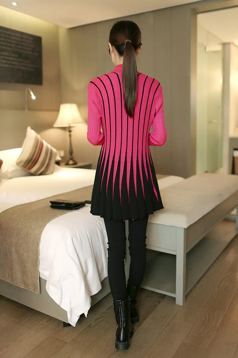 Open knit cardigans for womens sweaters cardigan lLightweight autumn winter 2024 poncho Stripes Long Sleeve Women's sueter mujer