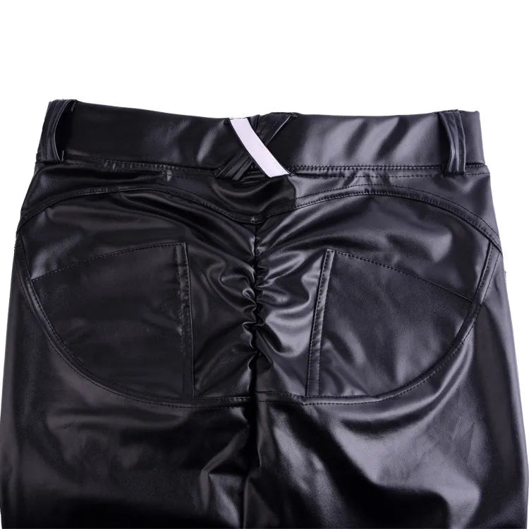 Leggings Women Sexy Hip Push Up Pants Low Waist Legging PU Leather Jegging Gothic Leggins Jeggings Legins 4 Colors