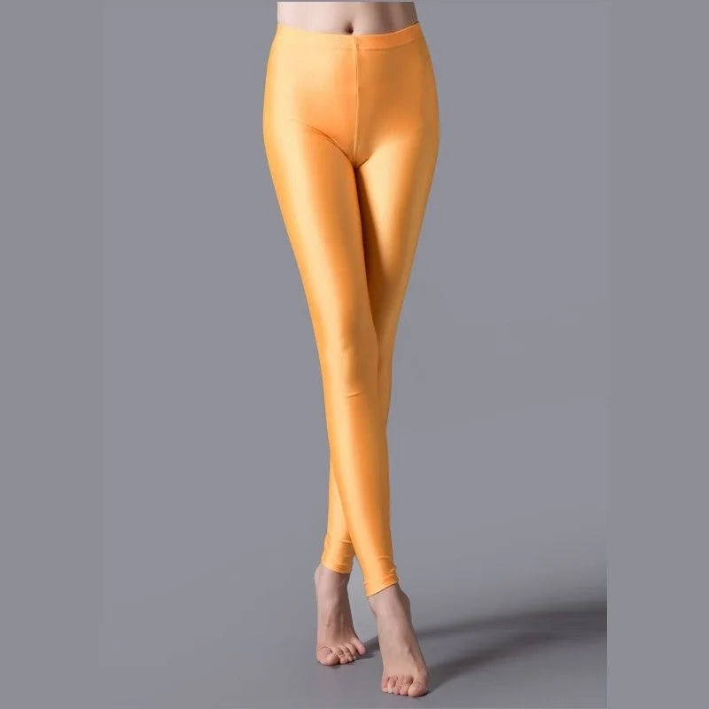 2021 New Spring Solid Candy Neon Leggings for Women High Stretched Female Legging Pants Girls Clothing Leggins Fashion