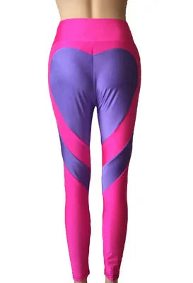 Women Red Heart Printed Leggings Fashion Polyester Ankle-Length Pants High Waist Push Up Sportwear Female Leggings