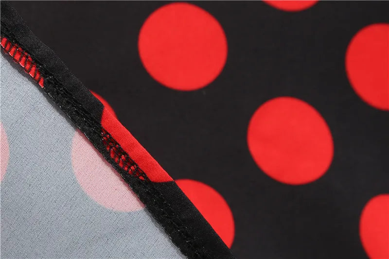 Women Retro Summer Dresses 50s 60s Sleeveless V-neck Polka Dot Bow Ball Grown Party Sundress Robe Vestidos