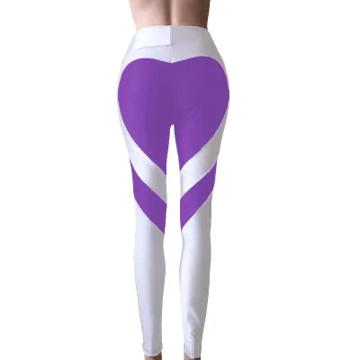 Women Red Heart Printed Leggings Fashion Polyester Ankle-Length Pants High Waist Push Up Sportwear Female Leggings