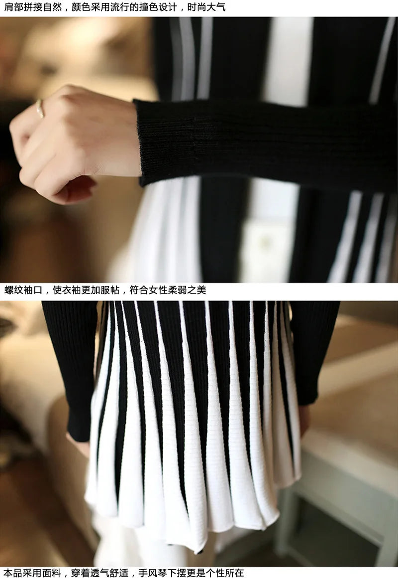 Open knit cardigans for womens sweaters cardigan lLightweight autumn winter 2024 poncho Stripes Long Sleeve Women's sueter mujer